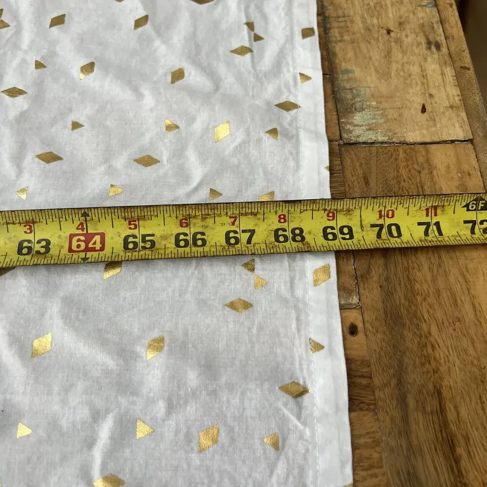 Room Essentials Shower Curtain White & Gold Diamond 70.5x69 in 100% Cotton